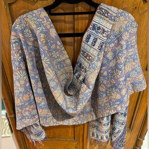 Periwinkle/Lavender Blue Silk Kantha Scarf